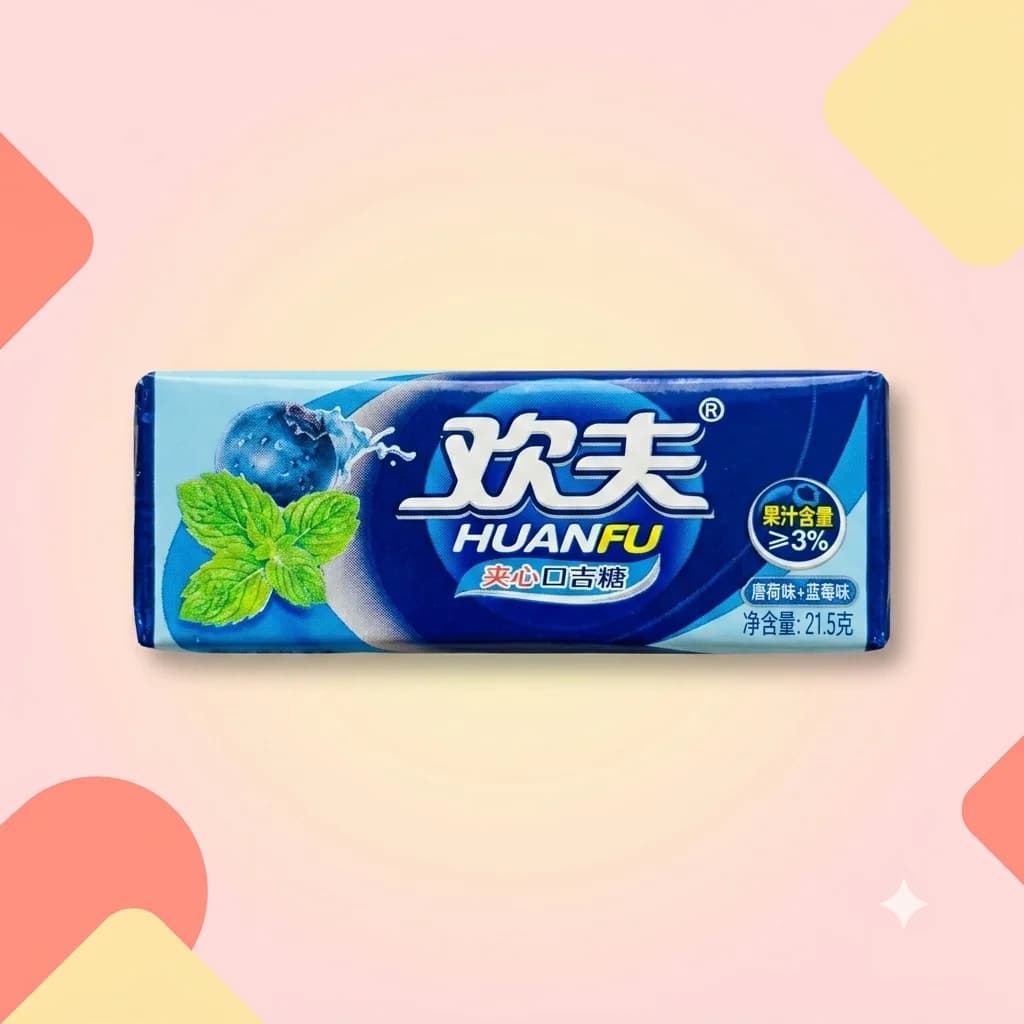 Жевательная резинка HuanFu Голубика-мята 21,5г