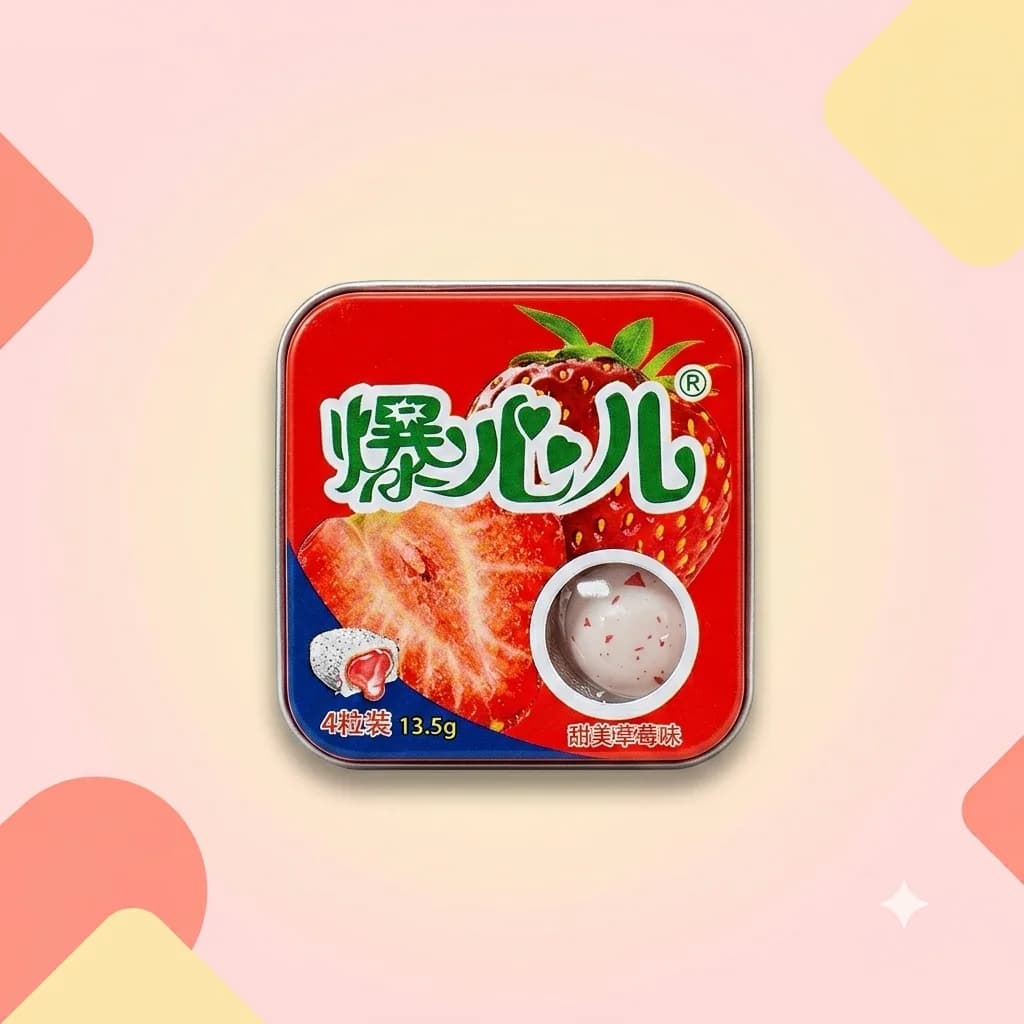 Жевательная резинка с жидким центром Bao Zhi Er Клубника 13,5г