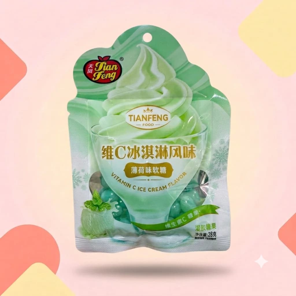 Конфеты с витамином C TianFeng Мятное мороженое 28г