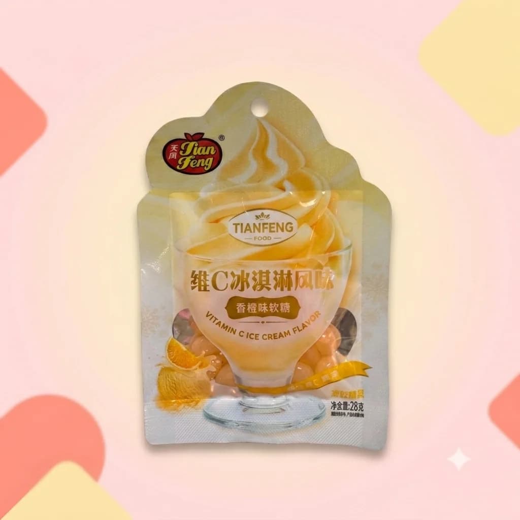 Конфеты с витамином C TianFeng Апельсиновое мороженое 28г