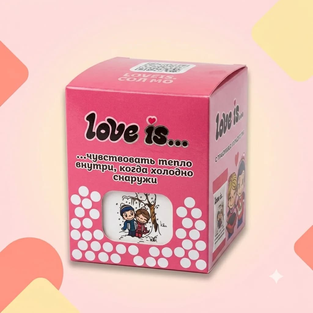 Молочные конфеты в коробочке-открытке со стикерами внутри LoveIs Клубника со сливками 85г