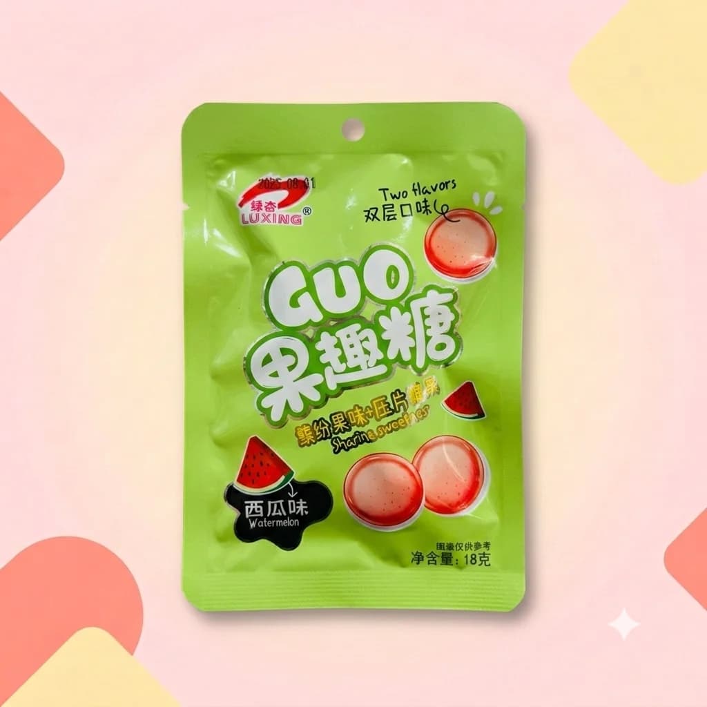 Конфеты двухслойные Luxiing Guo Арбуз 18г