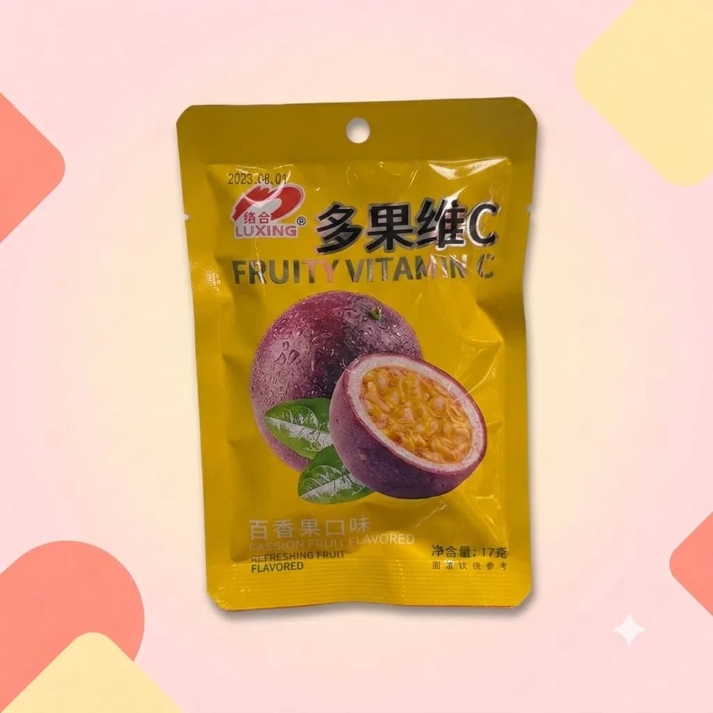 Конфеты кислые с витамином C Luxiing Fruity Vitamin C Маракуйя 17г