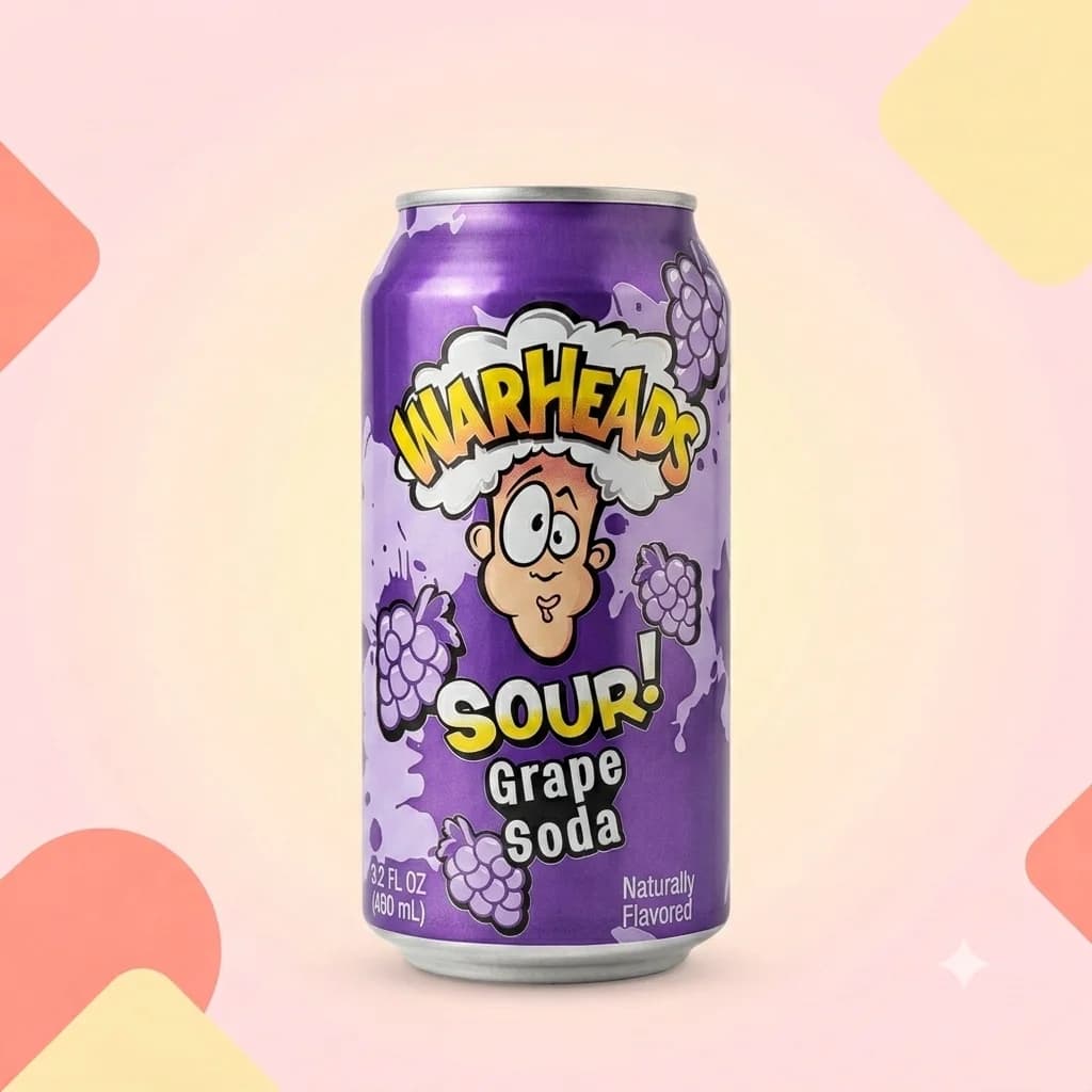 Газировка WarHeads Виноград (очень кислая) 355мл