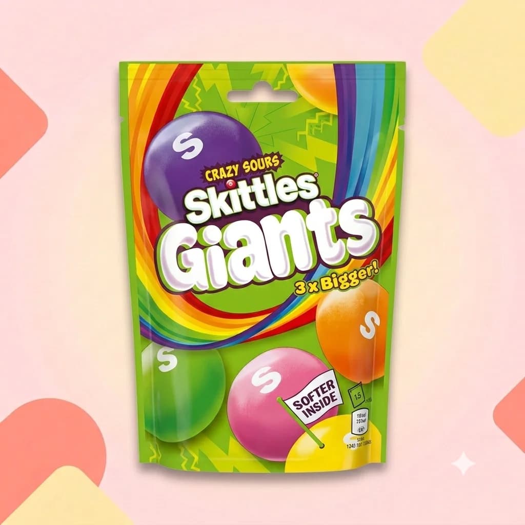 Жевательные конфеты Skittles Giants Супер кислые 132г