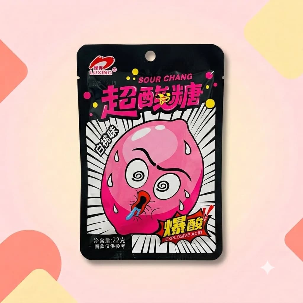 Конфеты кислые с шипучкой Luxiing Sour Chang Клубника 22г