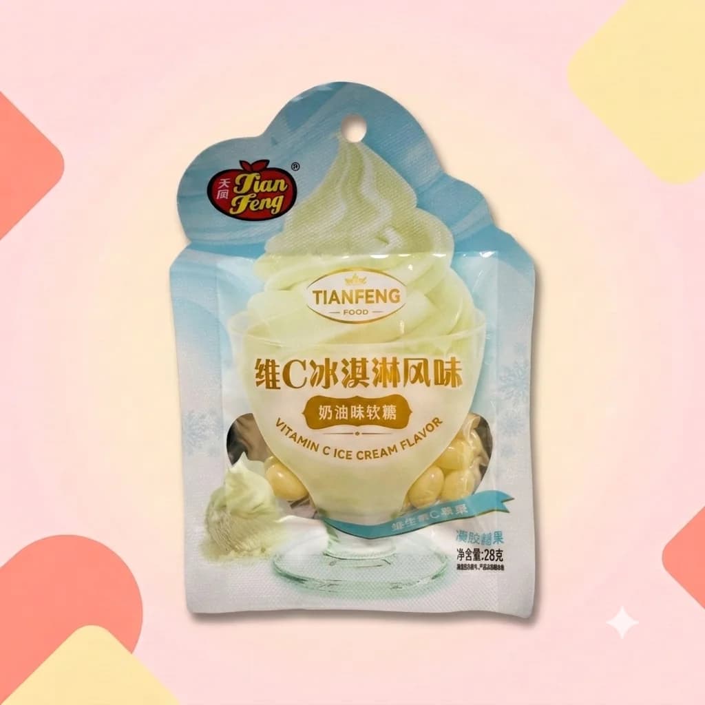Конфеты с витамином C TianFeng Ванильное мороженое 28г