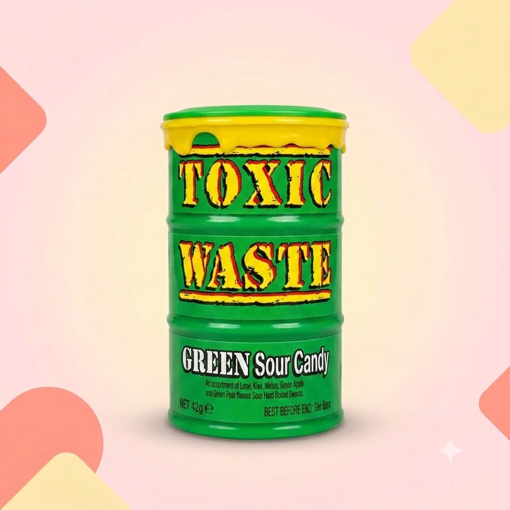 Леденцы ToxicWaste Зеленая бочка 42г