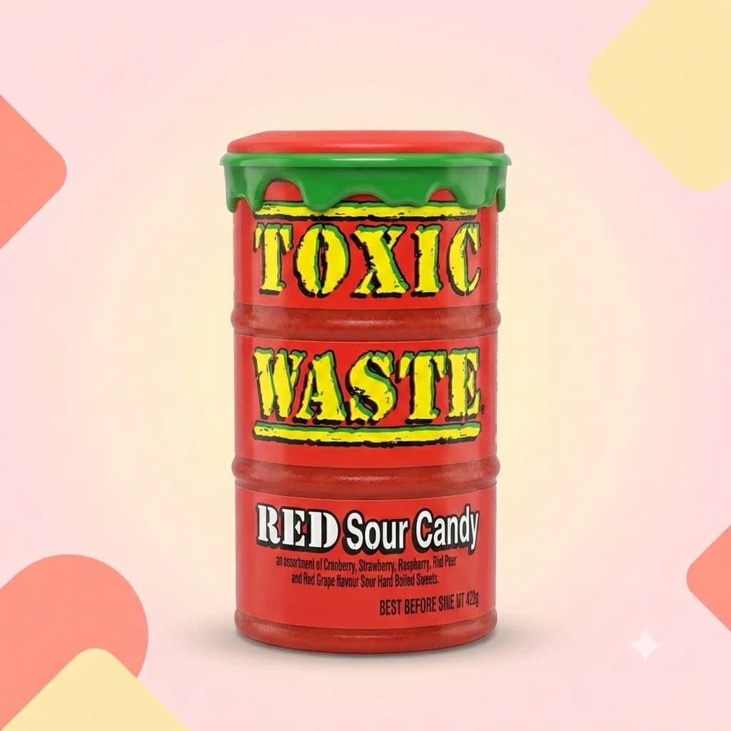Леденцы ToxicWaste Красная бочка 42г