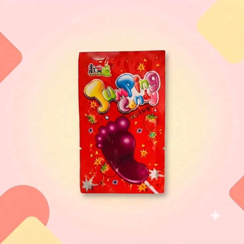 Леденец в кислой посыпке JumpingCandy Клубника 12г