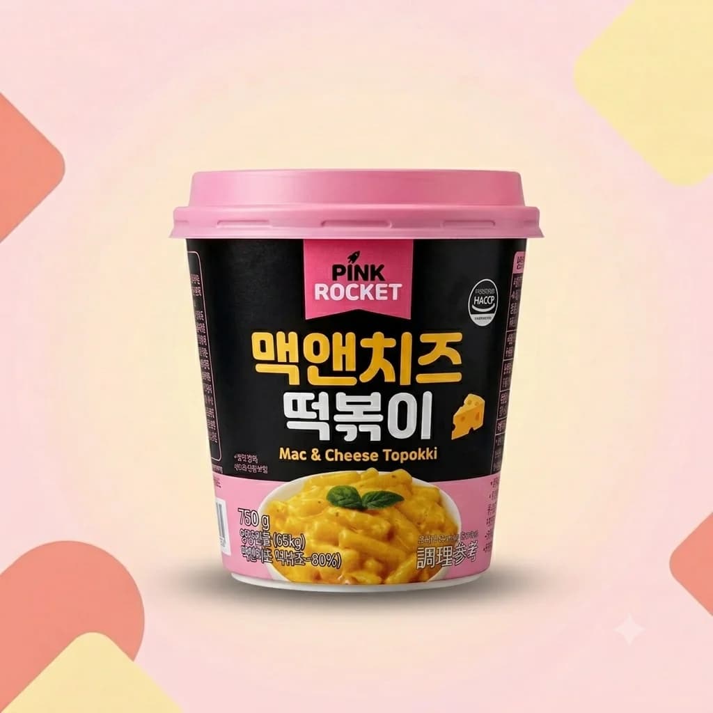Рисовые клецки БП в банке Topokki PinkRocket МакЭндЧиз 120г