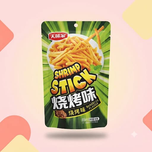 Классические чипсы Tianweijia со вкусом креветок и барбекю 60г