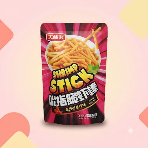 Классические чипсы Tianweijia со вкусом острых креветок 60г