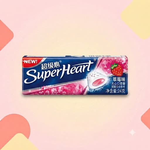 Жевательная резинка Super Heart Клубника 24г